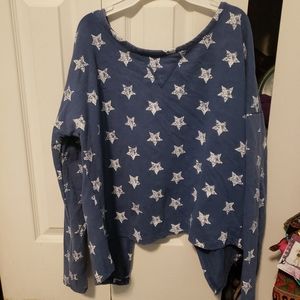 Blue and white star shirt